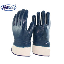 NMSAFETY blue nitrile heavy duty rubber gloves easy work